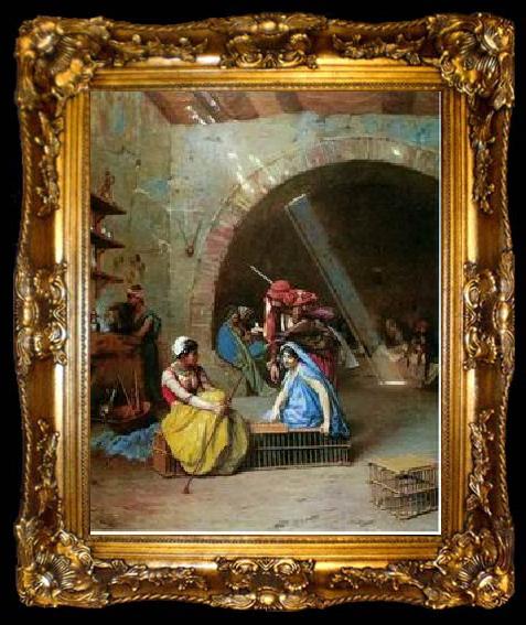 framed  unknow artist Arab or Arabic people and life. Orientalism oil paintings 32, ta009-2